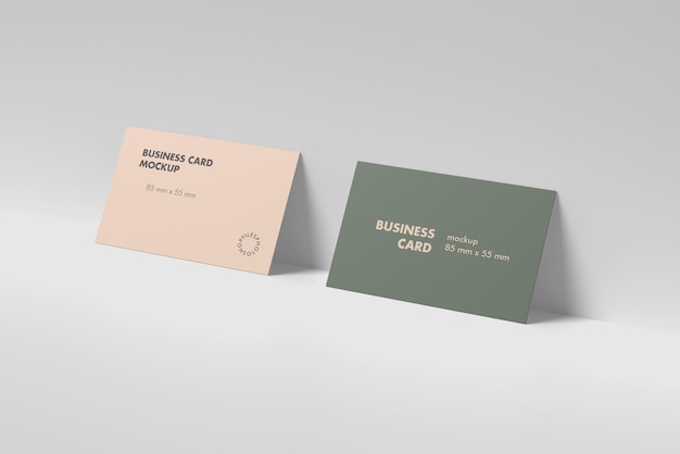 Business Card Mockup Right Side Angle View