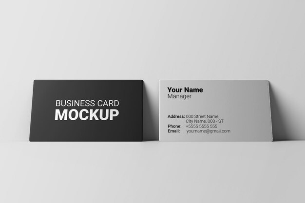 PSD business card mockup in white background