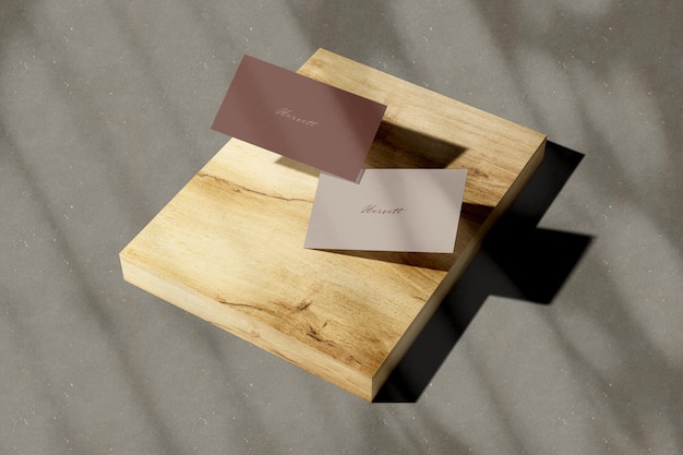 Business Card Mockup with Shadow Overlay