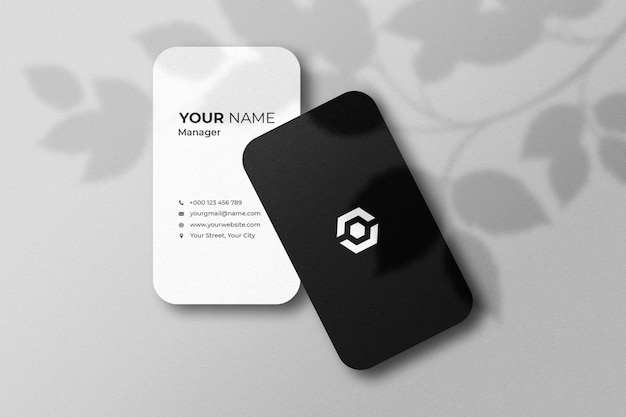 Business card mockup with shadow