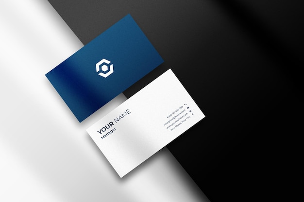 Business card mockup with shadow