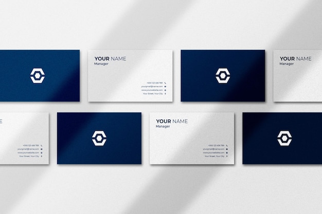 Business card mockup with shadow