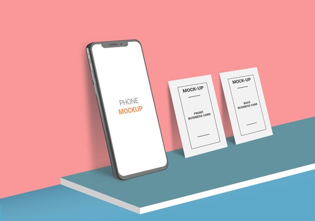 Business Card and Phone Mock-up