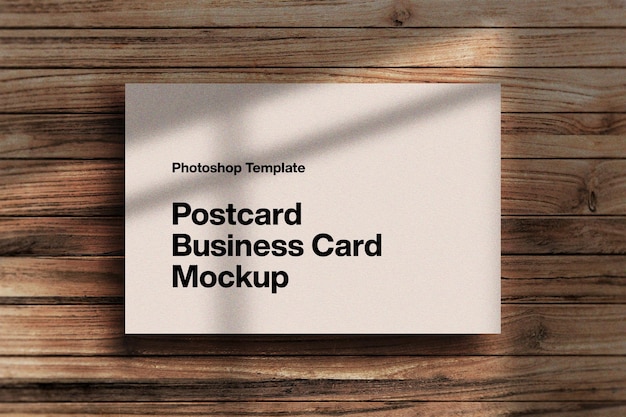 Business Card or Postcard Mockup on Texture Background Template PSD