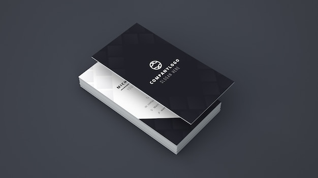 Business card stack mockup