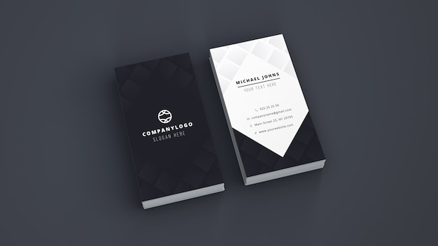 Business card stack mockup