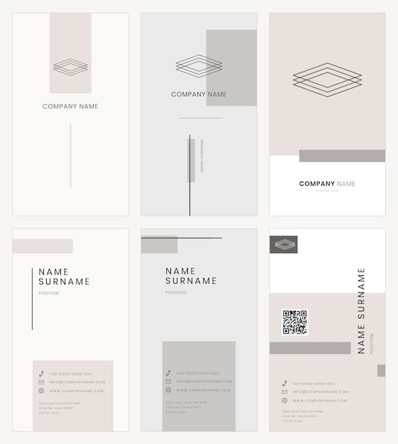 PSD business card template psd simple style set