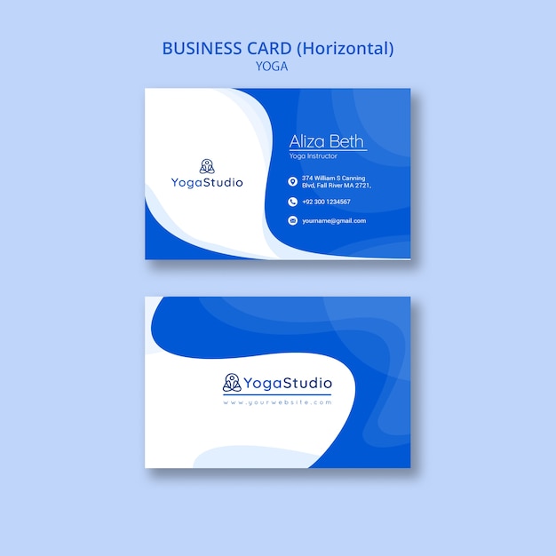 Business card template for yoga fitness