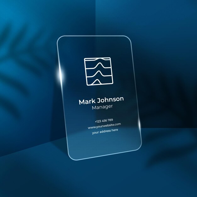 PSD business card transparant effect style blur background mockup