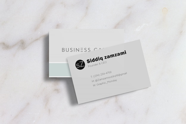 Business card with ceramic background mockup Free Psd