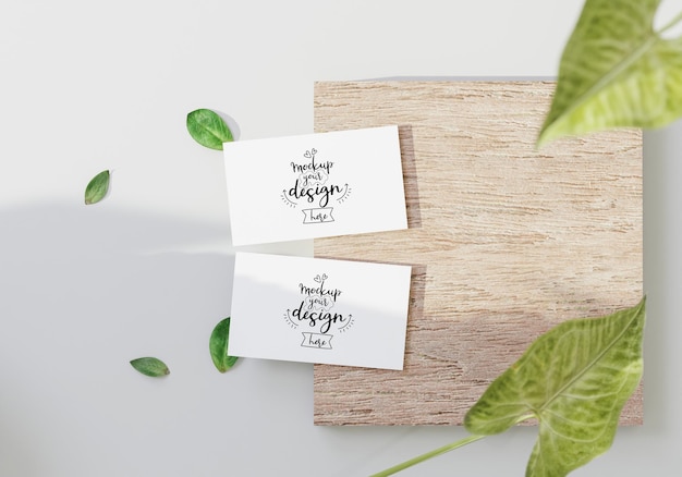 Business card with decoration PSD mockup