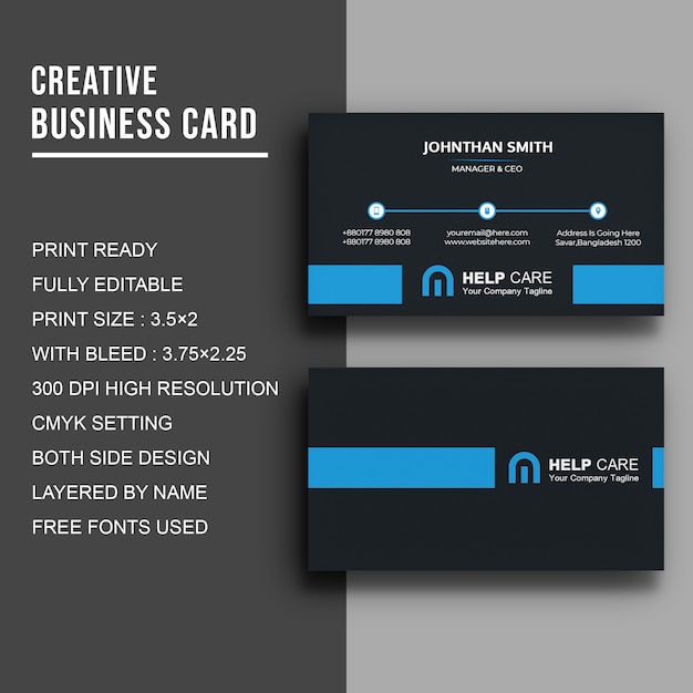 PSD business card