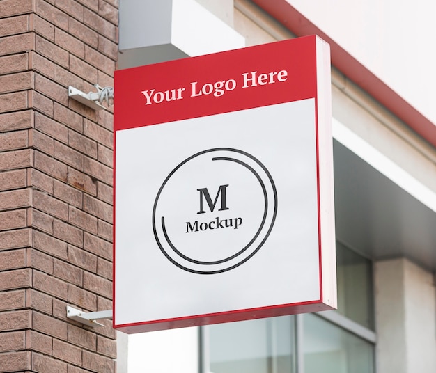 Business company sign mock-up outside