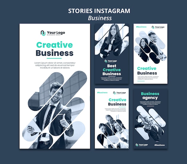 Business concept instagram stories template