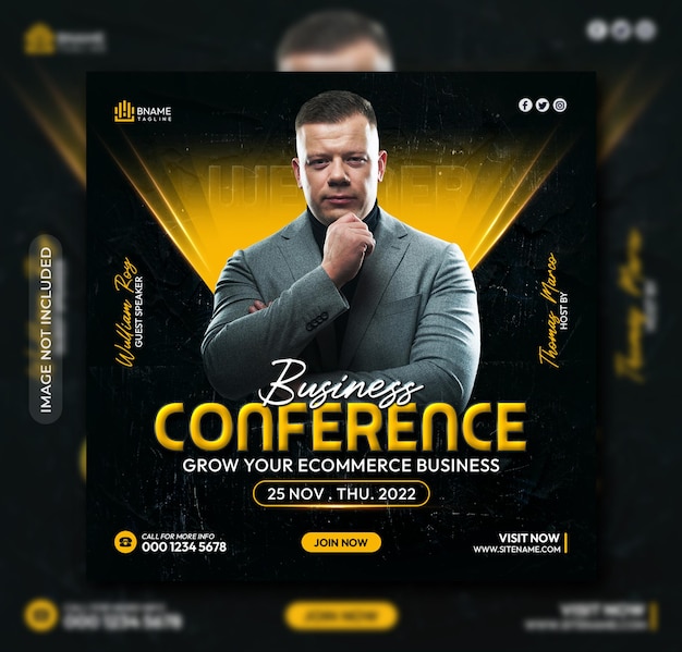 Business conference social media post template