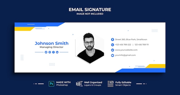 Business Email signature template design or email footer and personal social media cover