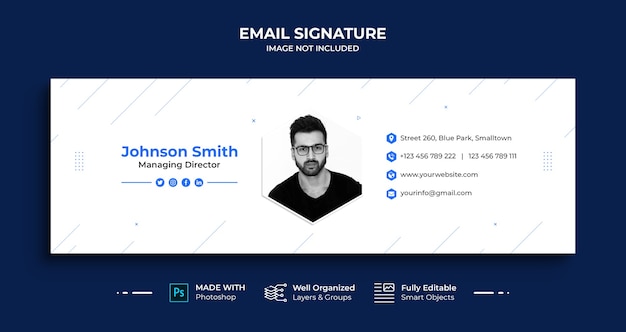 Business Email signature template design or email footer and personal social media cover