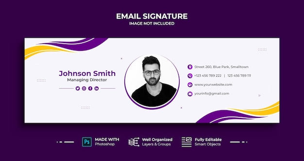 Business Email signature template design or email footer and personal social media cover