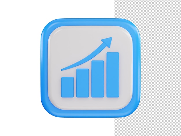 business grow bar chart icon illustration transparent element