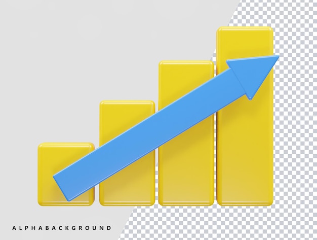 Business grow icon 3d rendering illustration vector