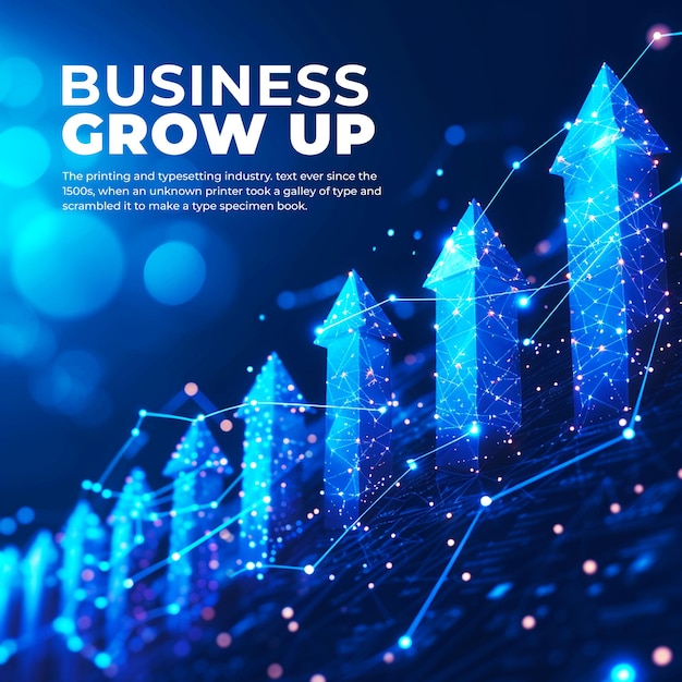 Business Grow up social media post template background