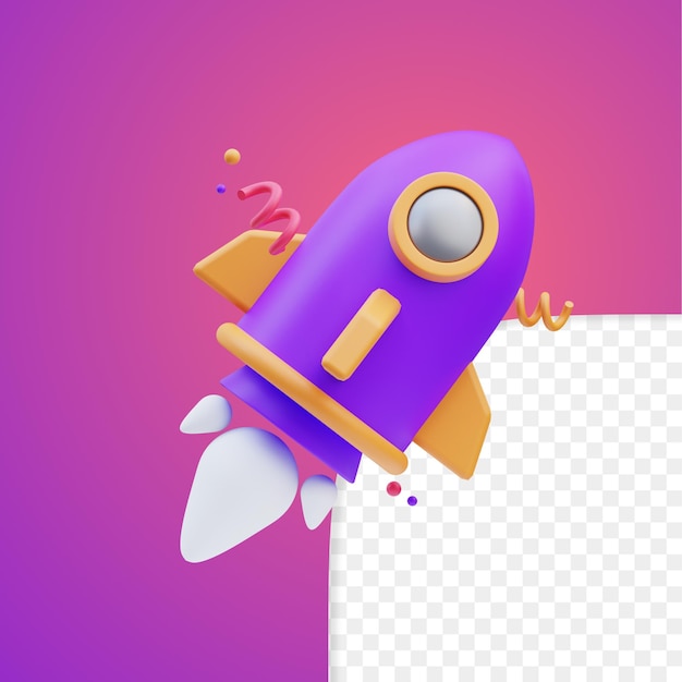 Business Icon Rocket 3d Illustration