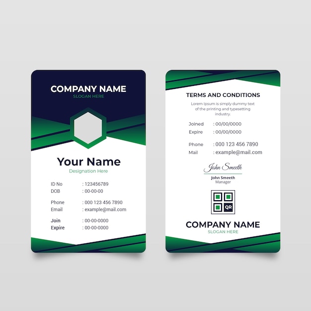 business id card for corporate company