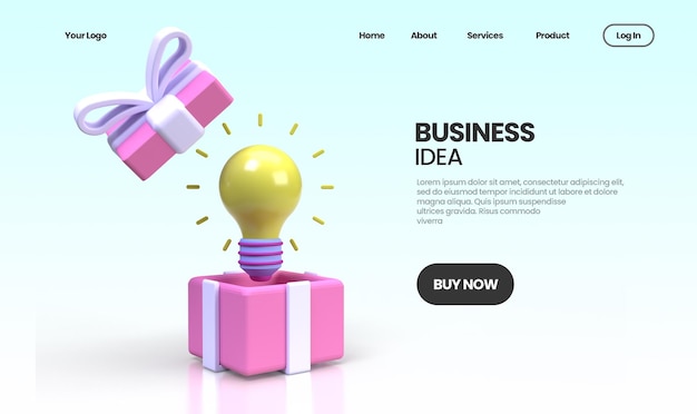 Business idea concept illustration Landing page template for business idea concept background