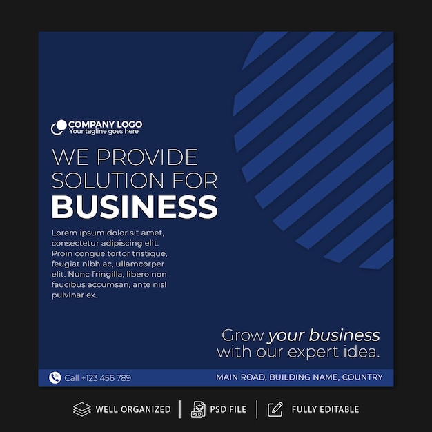 PSD business instagram post or cover template