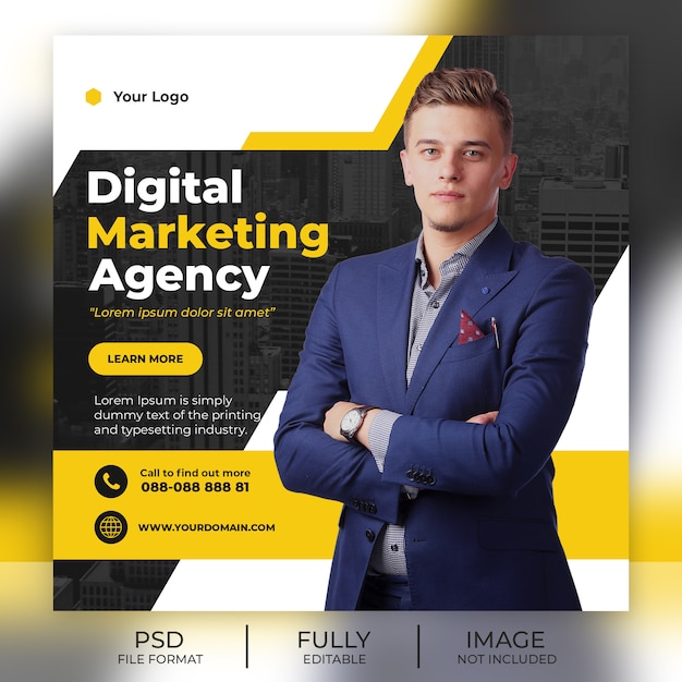 Business instagram post template banner