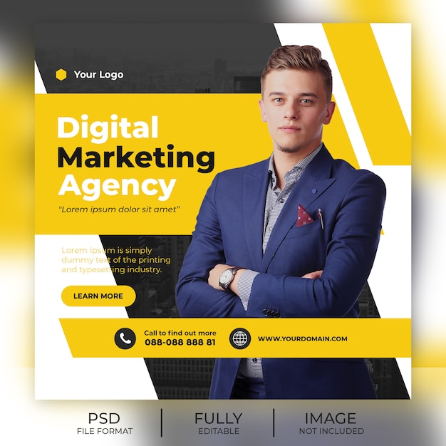 Business instagram post template banner