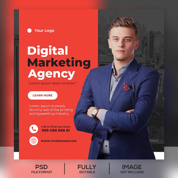 Business instagram post template banner