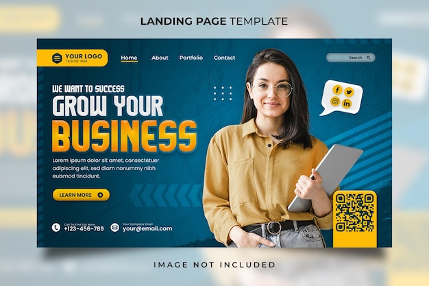 Business Landing Page Template With Blue Color