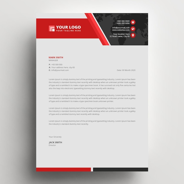 Business letterhead design corporate template