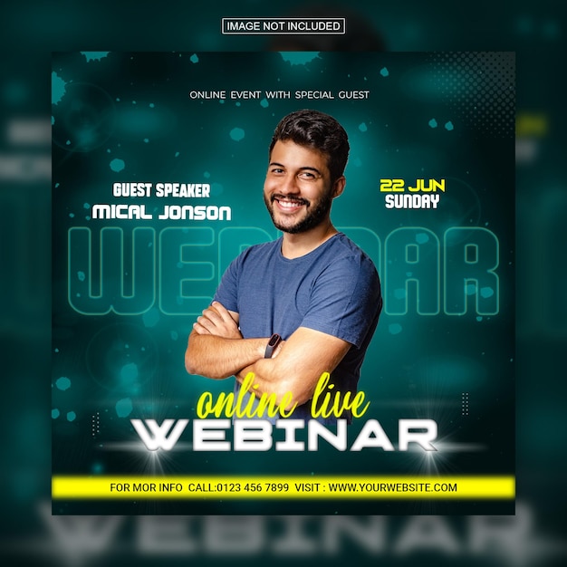 Business live webinar social media post and web banner design