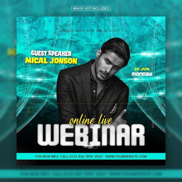 Business live webinar social media post and web banner design