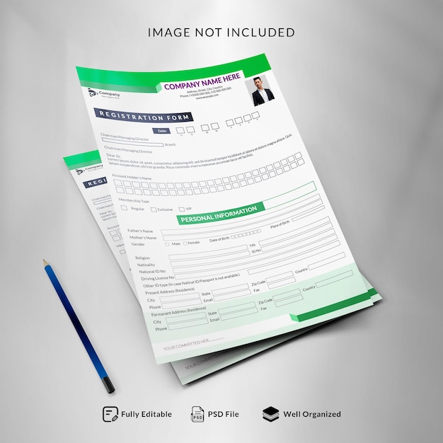 PSD business order forms design a4 template and form design