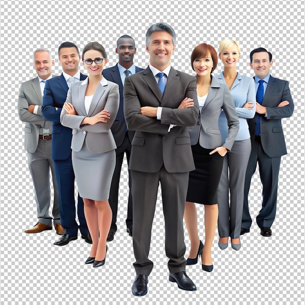 PSD business people standing on white background