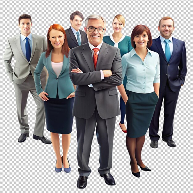 PSD business people standing on white background