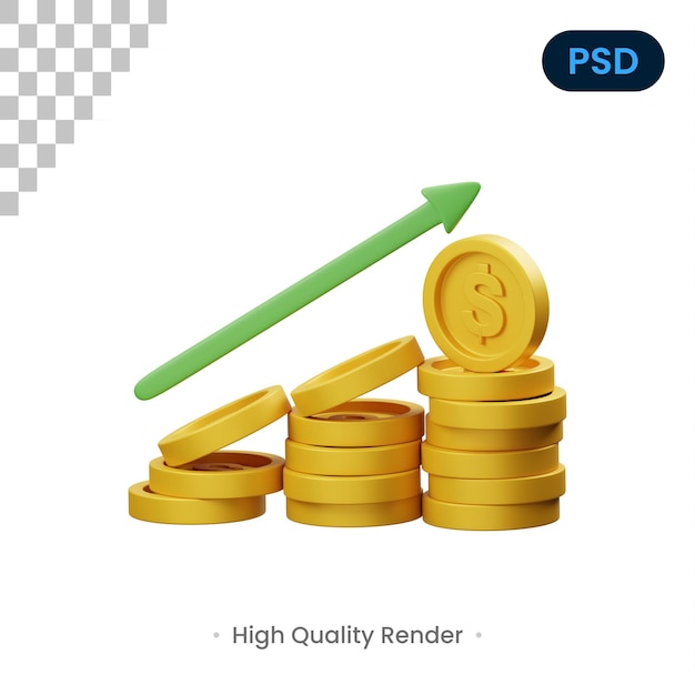 Business Profit 3D Icon Premium Psd