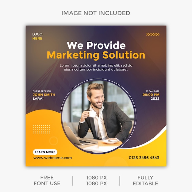 Business promotion and corporate social media post banner template