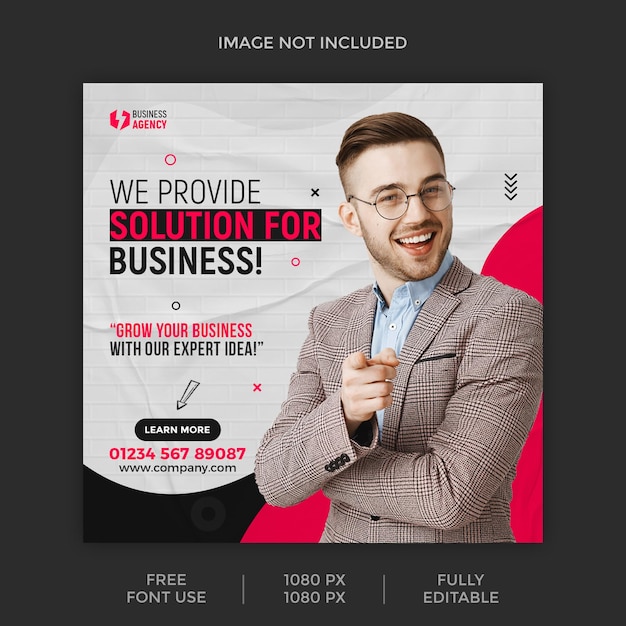 Business promotion and corporate social media post banner template