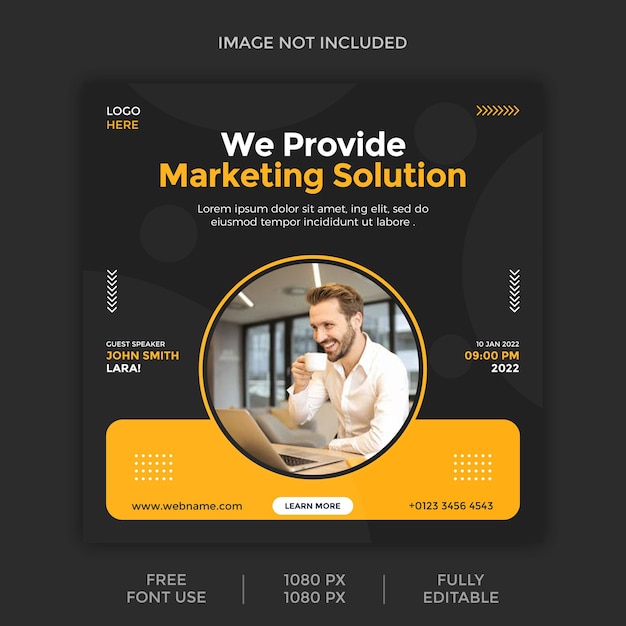 Business promotion and corporate social media post banner template