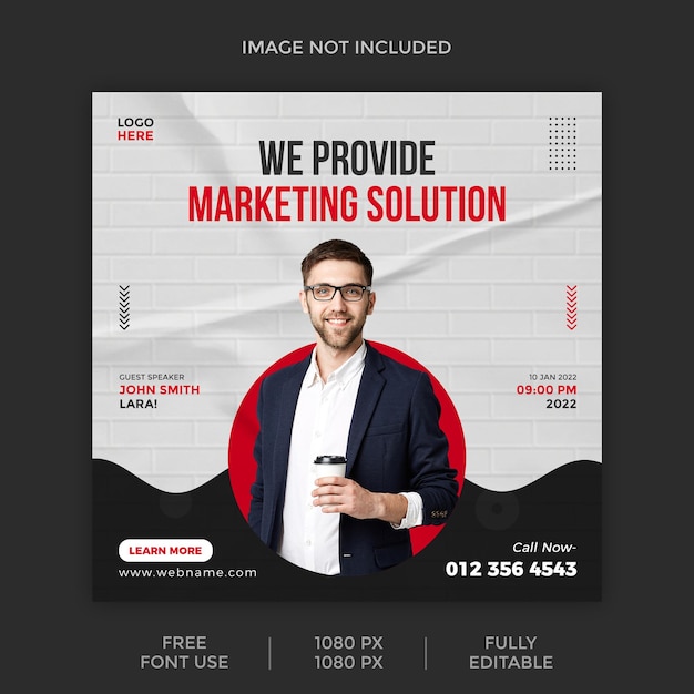 Business promotion and corporate social media post banner template