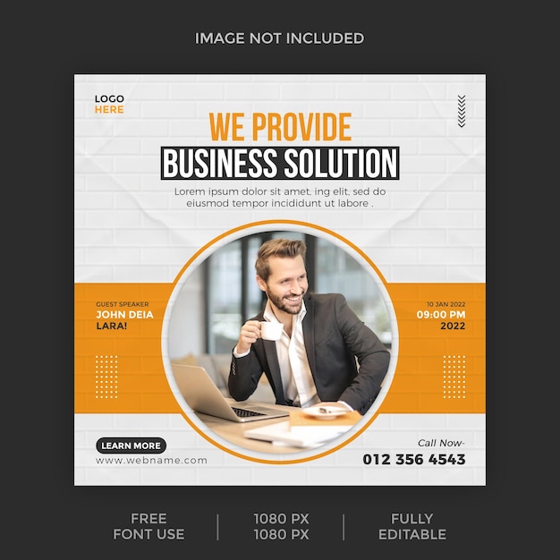 Business promotion and corporate social media post banner template