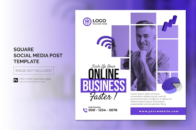 Business promotion and corporate social media post or square banner template