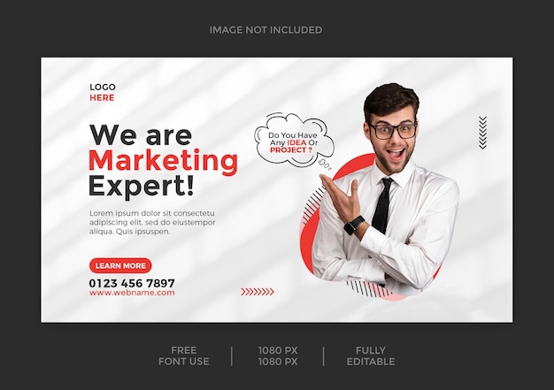 Business promotion and corporate web banner post template design