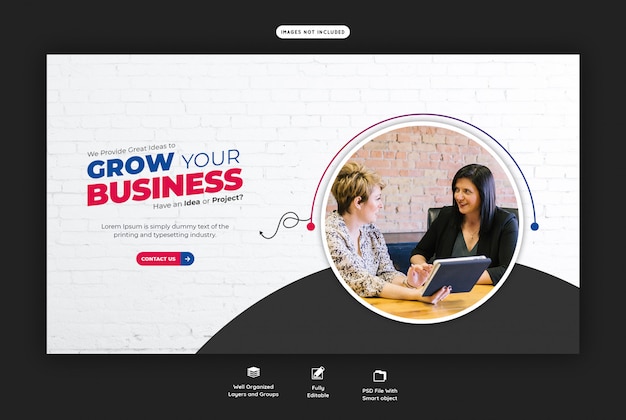 Business promotion and corporate web banner template