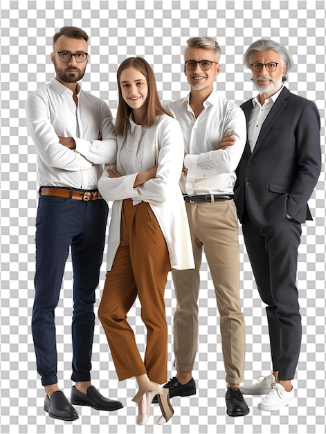 PSD business team isolated against a transparent background