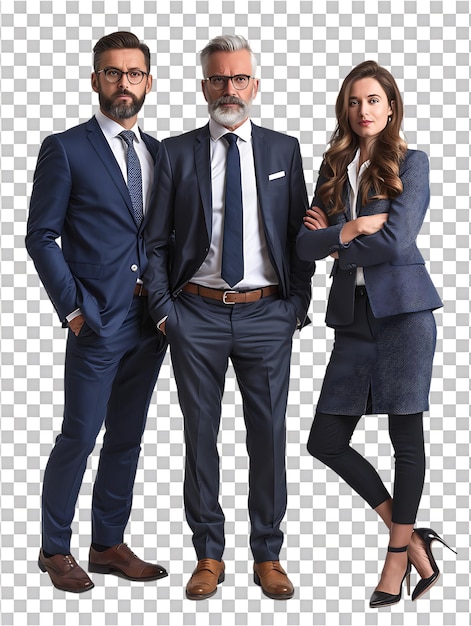 PSD business team isolated against a transparent background